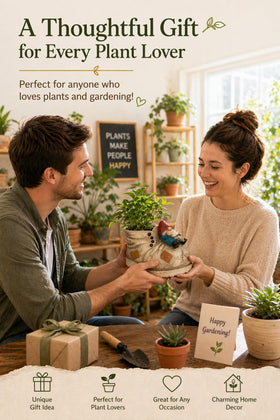 PlotX weather-resistant gnome planter endures outdoor use with charm.