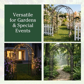 Dimensions of the arch garden arbor: 83 h x 52.5 w x 23 d