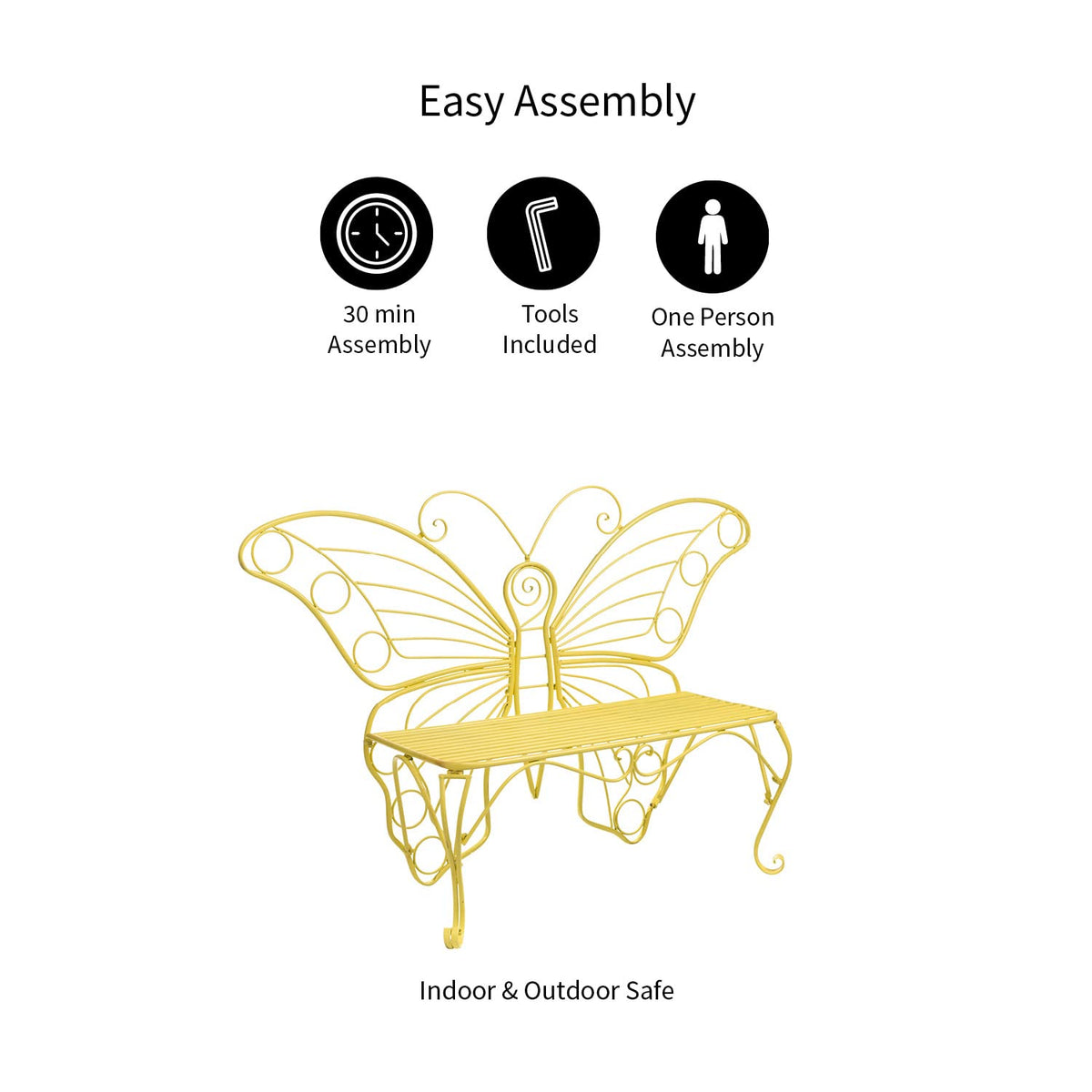 Plow & Hearth butterfly bench dimensions shown 60 inches wide.