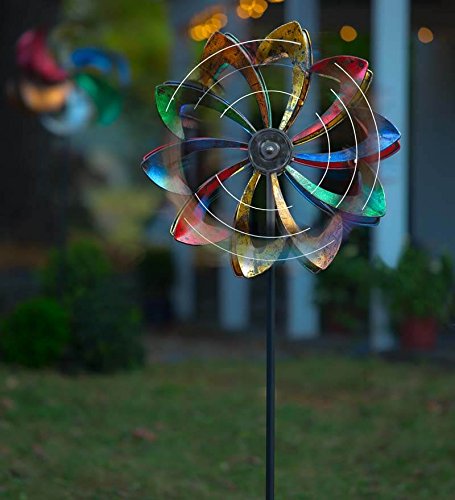 Plow & Hearth dual-rotation motion adds dynamic garden art.