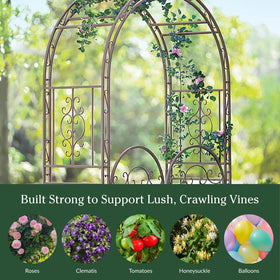 Plow & Hearth Montebello arch installed as garden entrance setup.