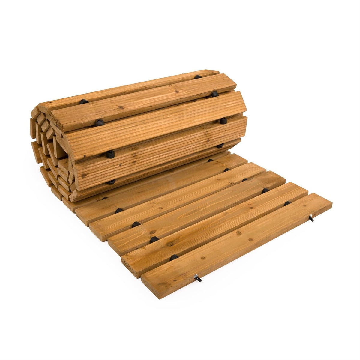 Plow & Hearth portable wooden pathway rolls up easily for indoor or outdoor storage