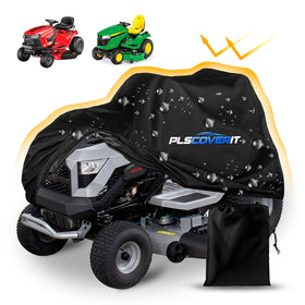 Plscoverit riding lawn mower cover displaying durable 600D fabric protection
