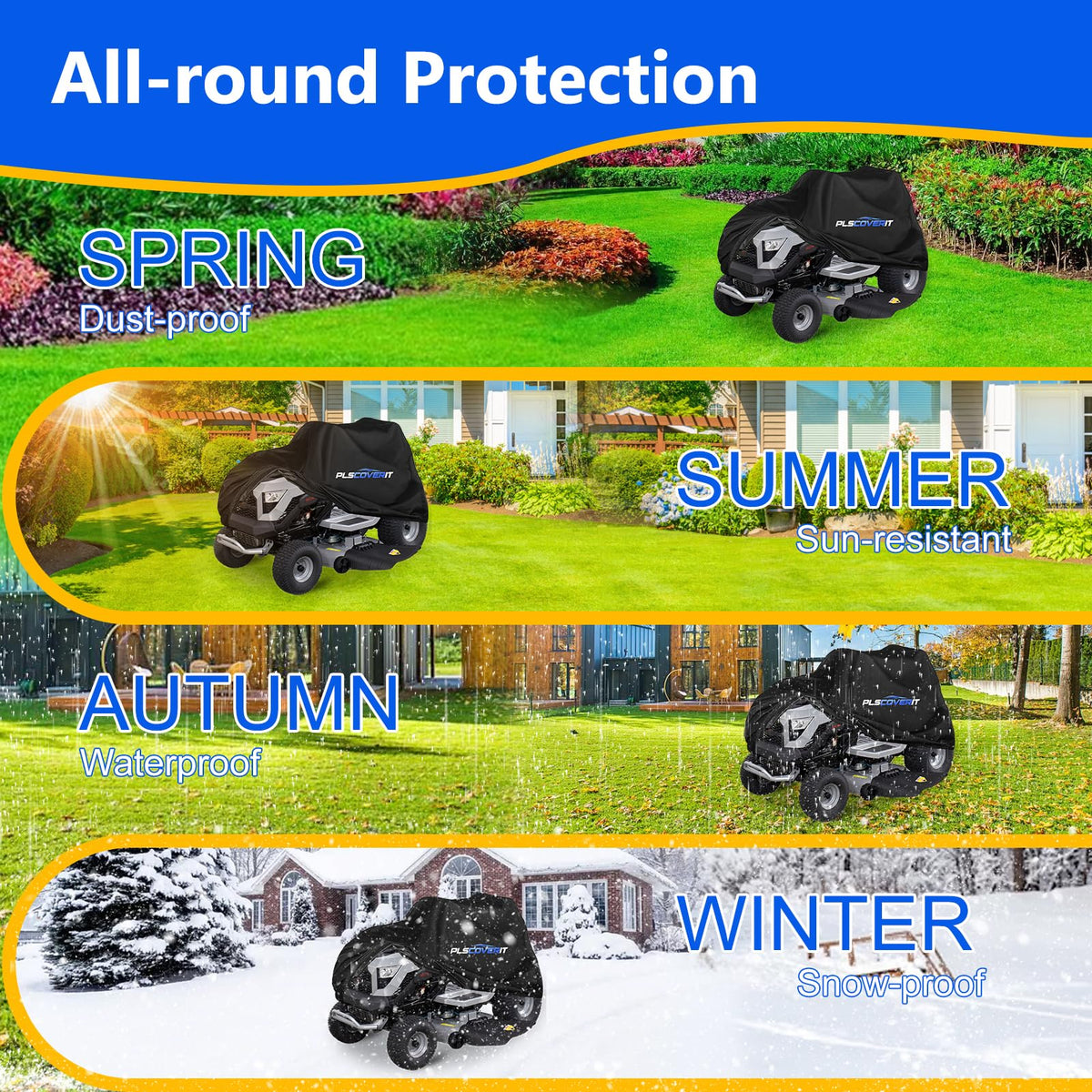 Plscoverit UV-resistant lawn mower cover shielding from sun damage