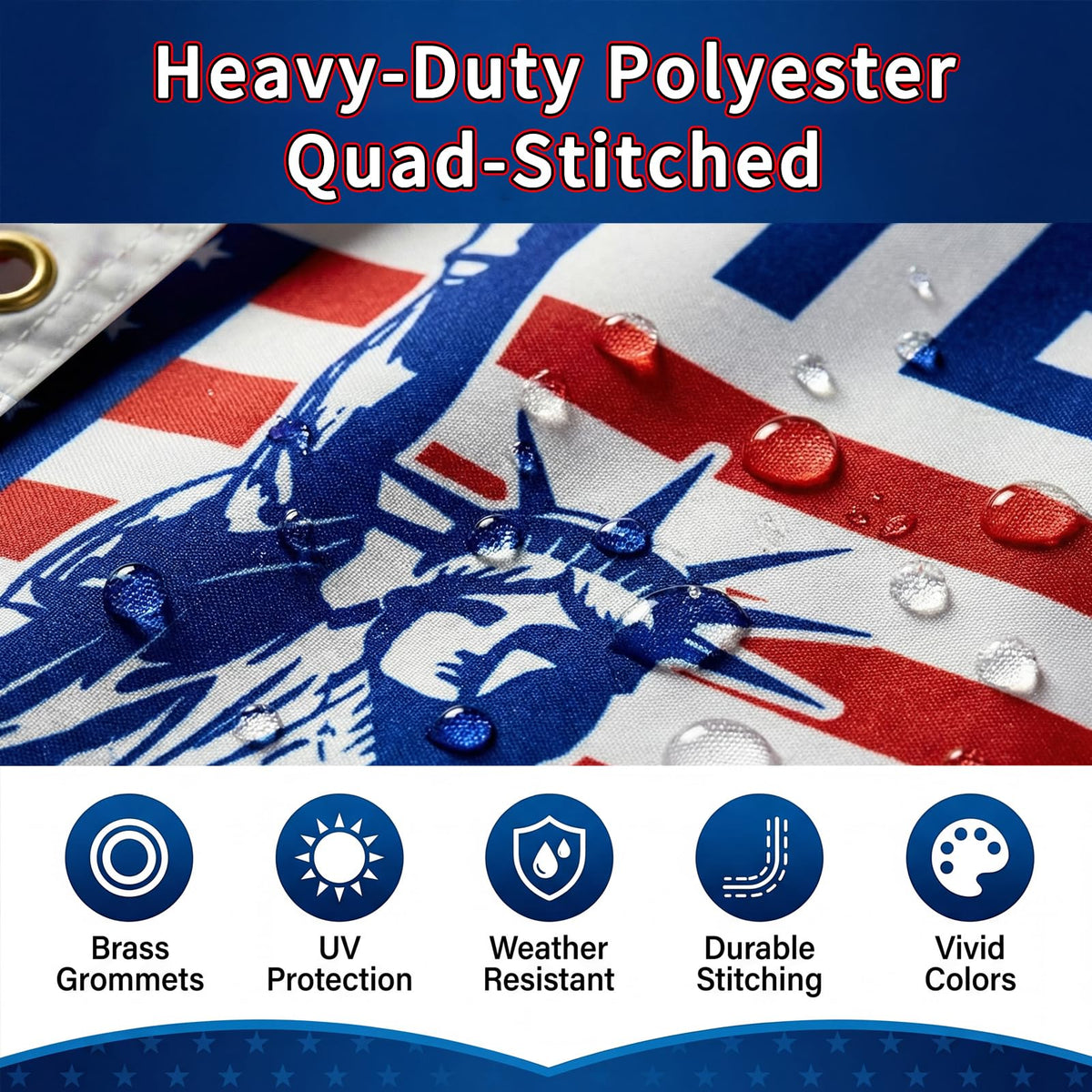 PLTCAT two brass grommets provide secure attachment to poles or walls