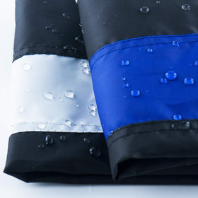 PLTCAT two-row reinforced stitching fly hem flag detail