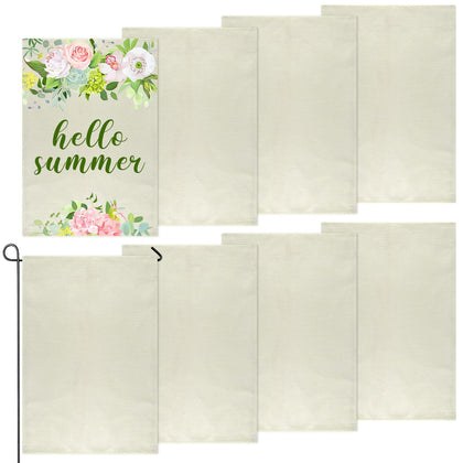 PLULON blank burlap flag 12x18 inches ready for personalized designs.