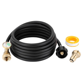 PLUMBINGMASTER 12ft propane extension hose with gauge for clear fuel level reading.