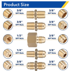 PLUMBINGMASTER 3/8in flare fittings ensure secure, tight propane connections.