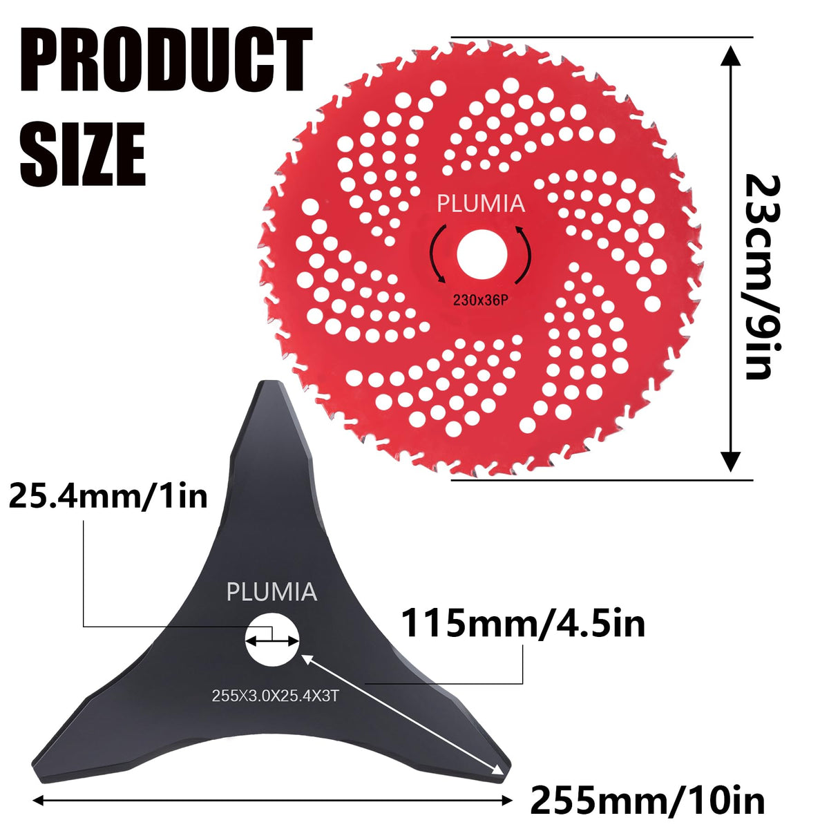 PLUMIA 9x36 carbide tipped blade for aggressive yard cuts