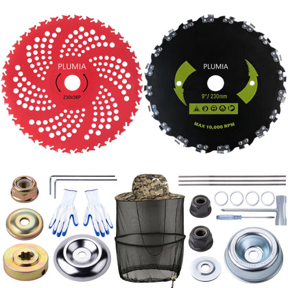 PLUMIA universal adapter kit shown for easy blade swap across brands