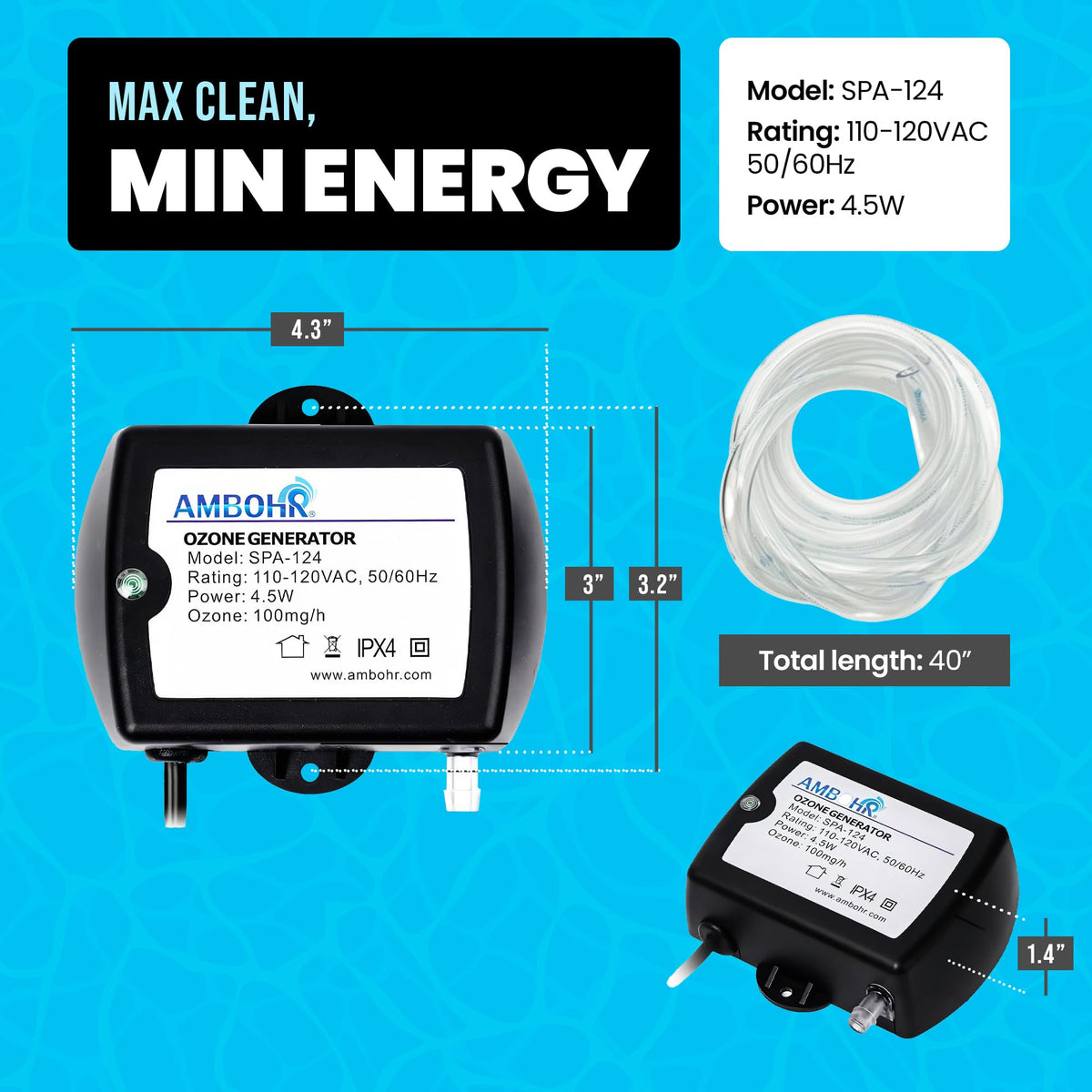 SPA-124 PVC hose connection enabling versatile spa setup