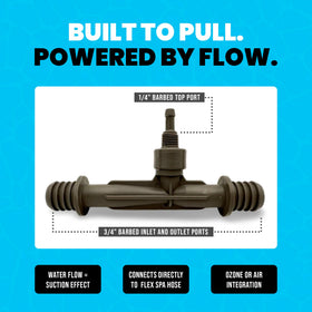 Plunge Crafters Ozone Venturi Injector features a 1/4-inch ozone port for precise dosing.