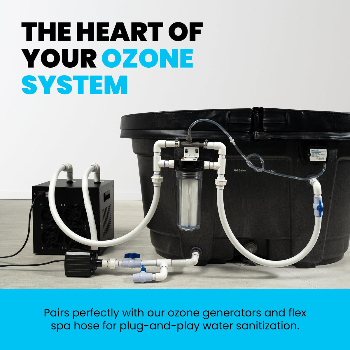 Plunge Crafters Ozone Venturi Injector enables quick, tool-free setup.