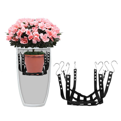 Plus tard planter insert adjustable rope enables quick height adjustments for tall pots.
