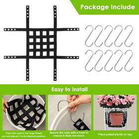 Plus tard planter insert strengthened hooks ensure durable lift for heavy pots.