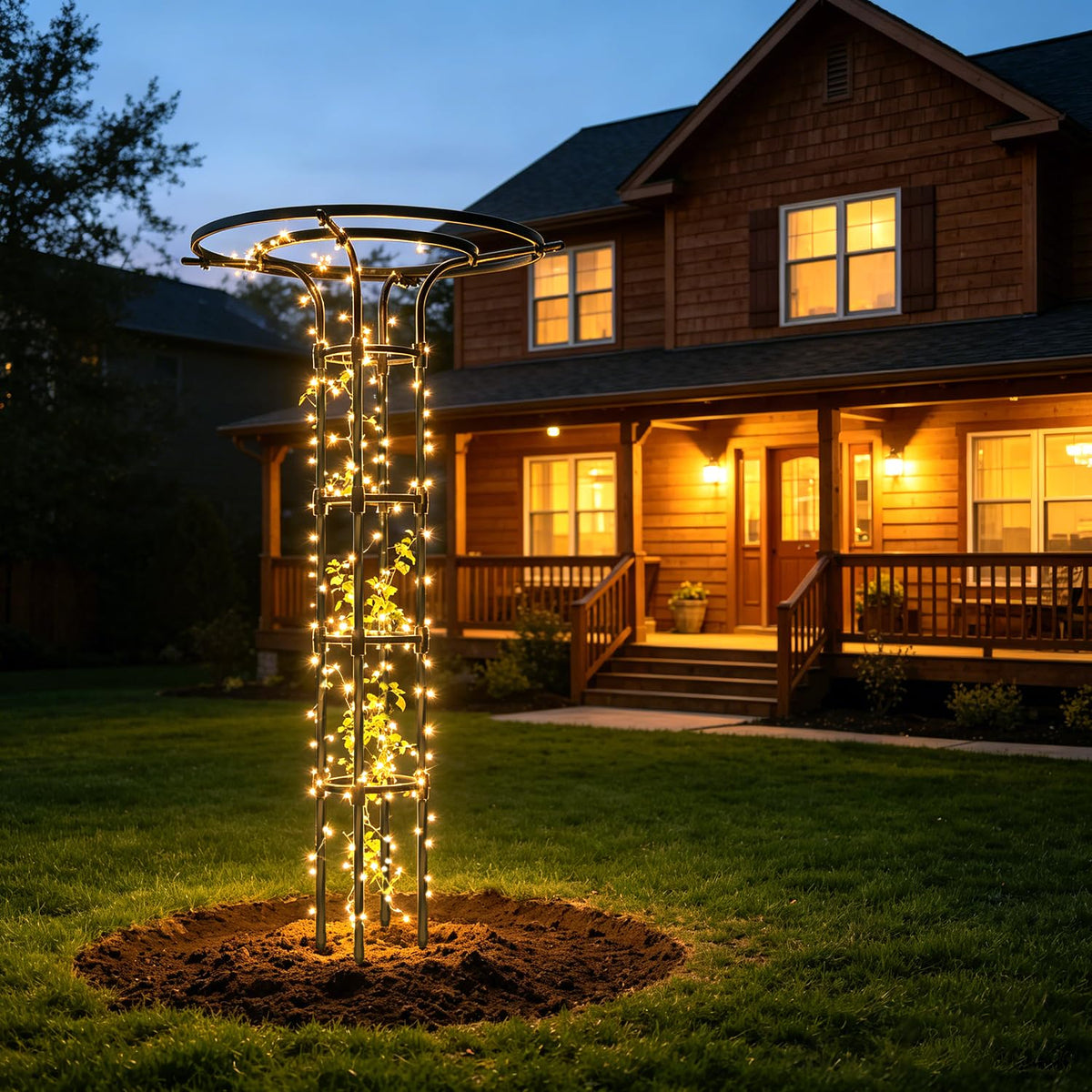 Plus Yard height-adjustable trellis grows with your plants.