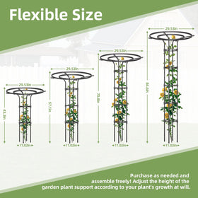 Plus Yard roses and clematis benefit from this climbing support.