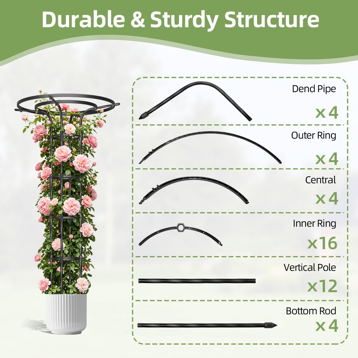 Plus Yard sturdy base keeps pots upright in any garden.