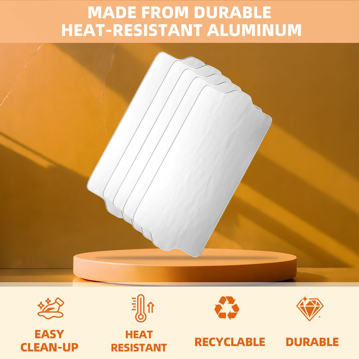 PLUSBROIL BAC410 liner has a smooth surface for quick grease cleanup.