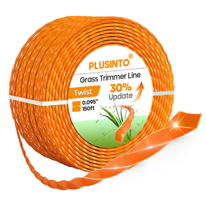 PLUSINTO 0.095 in orange trimmer line, durable nylon for tough yard cuts