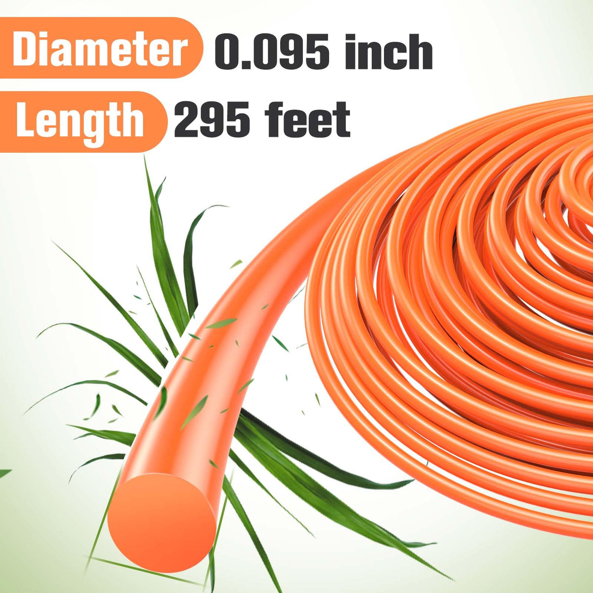 PLUSINTO trimmer line round nylon detail shows robust cross-section for efficiency