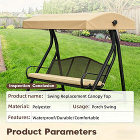 PLUSLEYSC canopy delivers waterproof protection and UV shielding to extend swing life.
