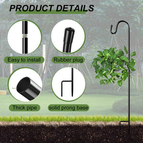 PLUVAVA black metal hanger offers sturdy support for garden decor.