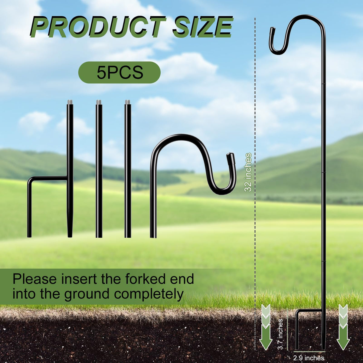 PLUVAVA outdoor garden pole with rust-resistant finish for year-round use.