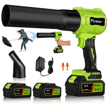 Plymax cordless leaf blower main unit ready for yard cleanup