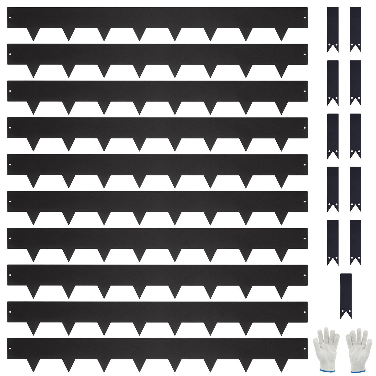 Pmango 10-pack galvanized edging with 6.5-inch height and black coating for defined borders.