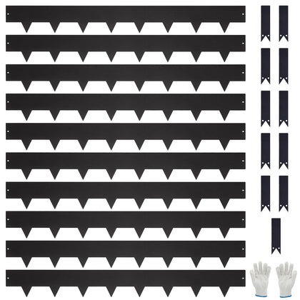 Pmango 10-pack galvanized edging with 6.5-inch height and black coating for defined borders.