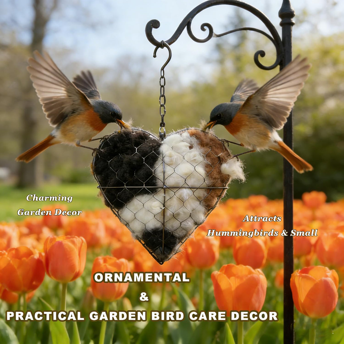 PMDYBY bird nesting heart garden decor adds charm and natural habitat