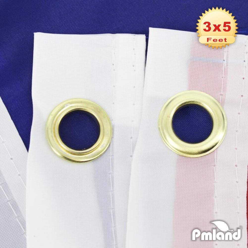 PMLAND flag featuring brass grommets for easy hanging