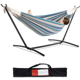 PNAEUT double hammock lightblue setup for quick, tool-free assembly.