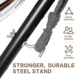 PNAEUT Hammocks Stand Black close-up of steel joints