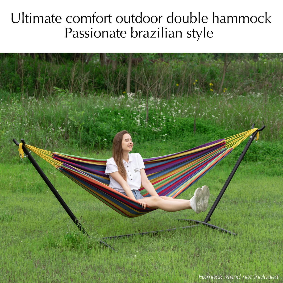 PNAEUT hammock in garden setup for comfortable lounging and shade.