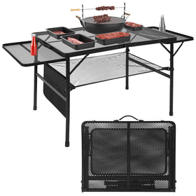 Pnbfhn folding grill table overview for outdoor meals and prep.