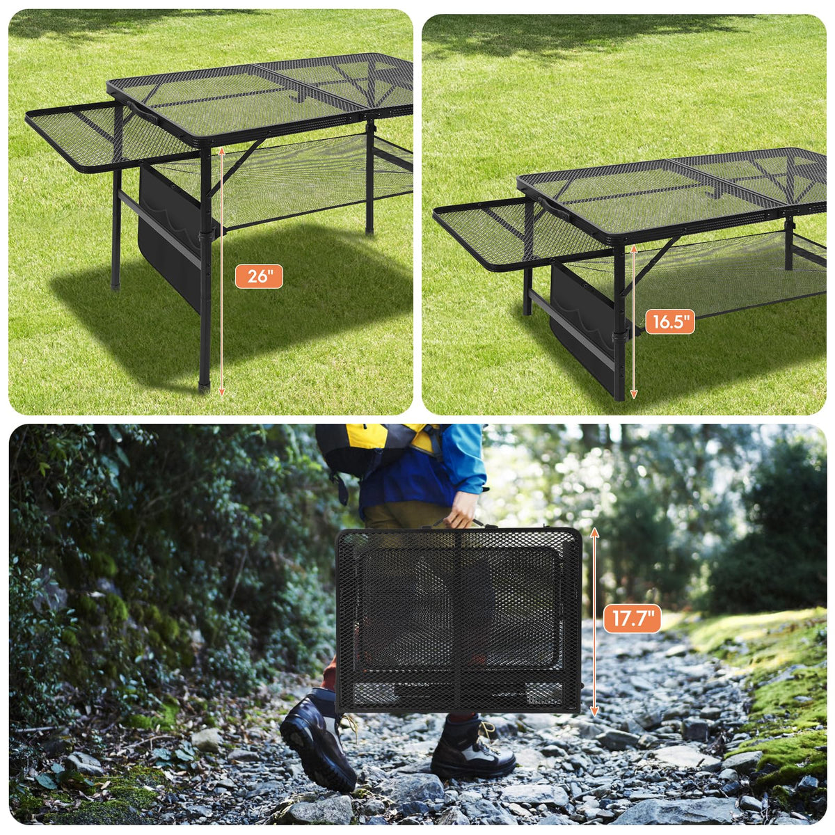 Pnbfhn folding grill compact folded size fits car trunk or RV.