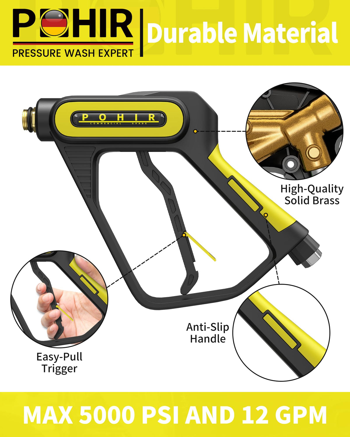 POHIR 40 inch extension wand extends reach for hard to access areas