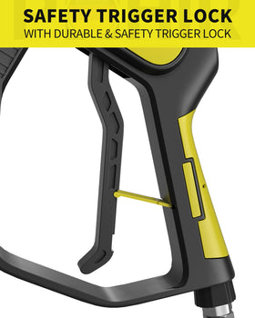 POHIR safety locking trigger prevents accidental starts while cleaning