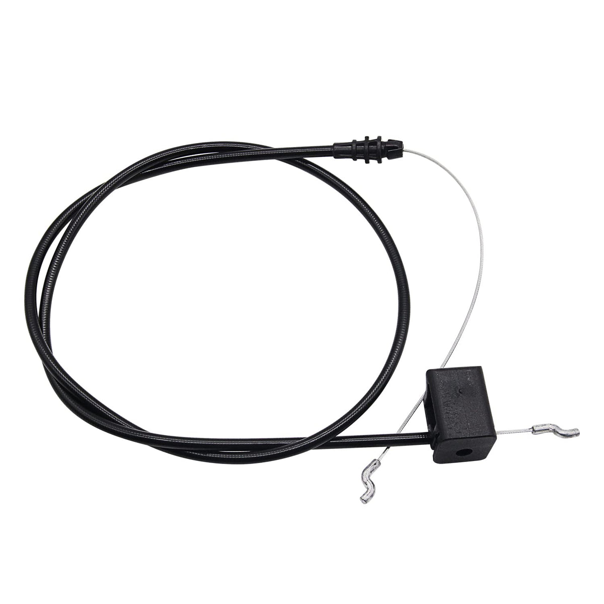 Poagavgs brake cable with Z-bend ends close-up, shows secure fit and safe blade stop.