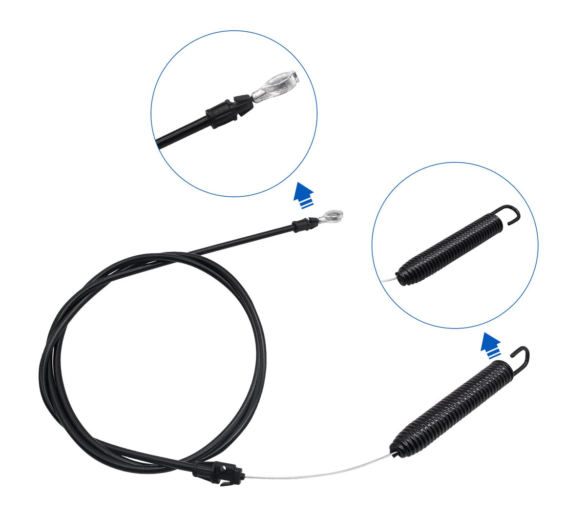 Poagavgs eyelet and spring ends simplify replacement and installation.