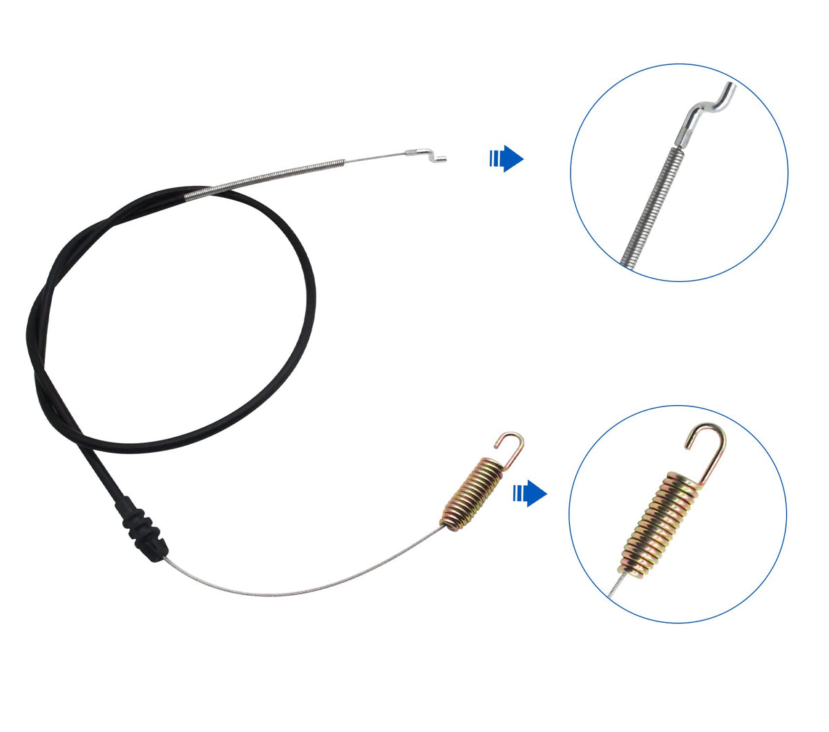 Poagavgs replacement cable shows Z bend and spring ends for secure connection