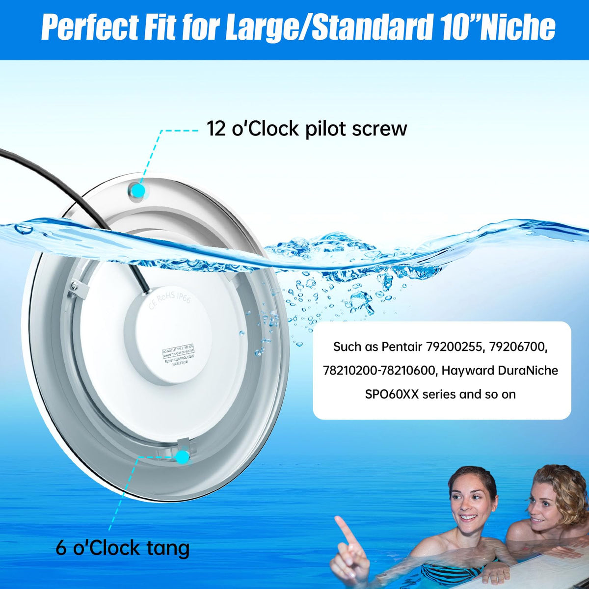 PoCare color-changing LED pool light with dynamic modes