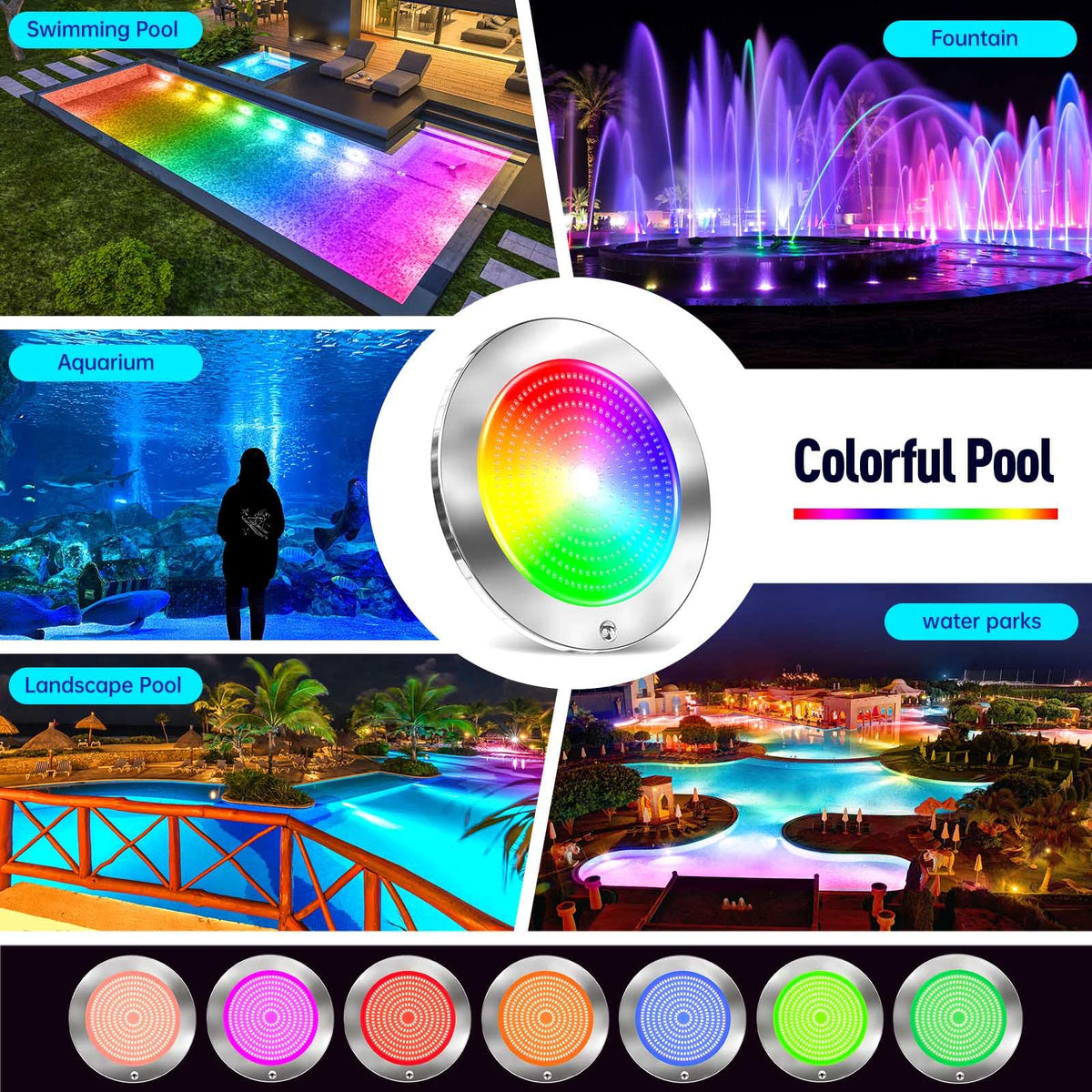 PoCare waterproof sealed pool light designed for durable outdoor use