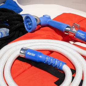Pocket Hose Marine lead-free design is safe for onboard water tasks.