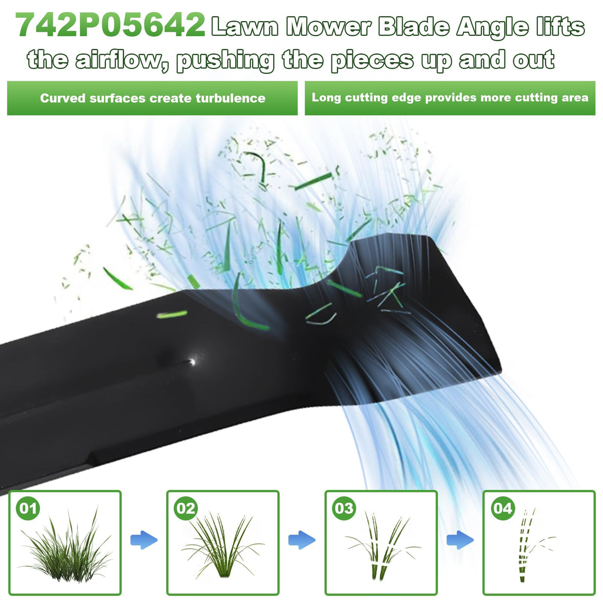 Podoy 21-inch blade with sharp edge, enhances mowing efficiency