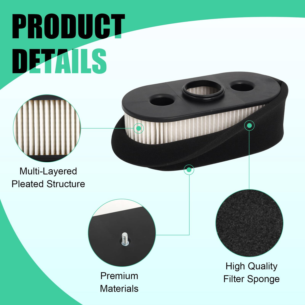 Podoy 5-pack includes filters and pre-filters for quick replacement