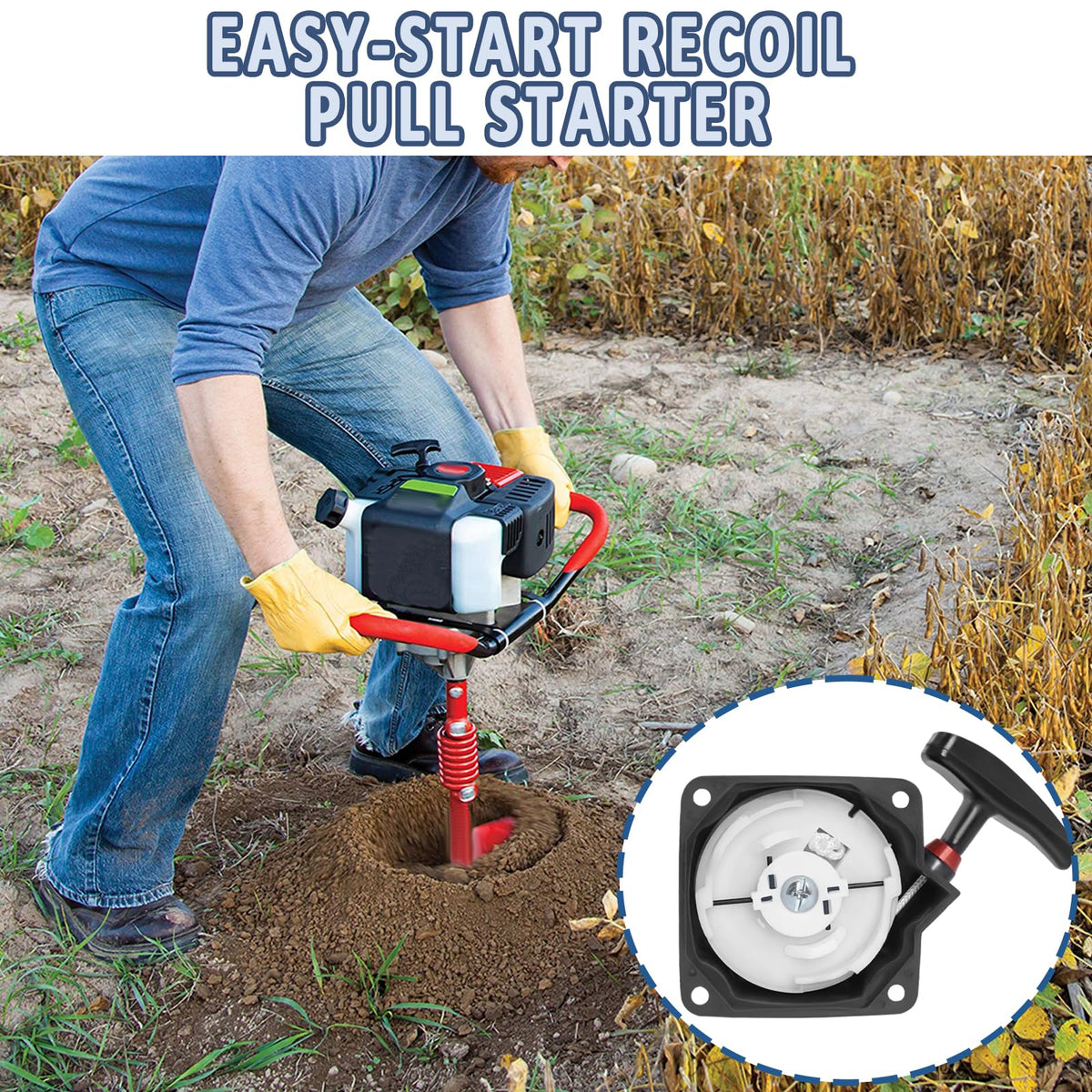 Podoy 63022 recoil pull starter for 52cc engines enables efficient restarts